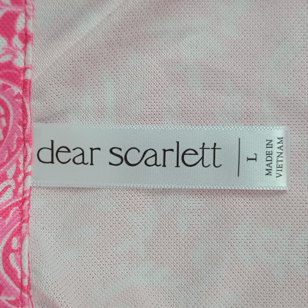 Dear Scarlett Womens L Pink Paisley Quarter Zip Pullover Marina E007 Top - Picture 4 of 7